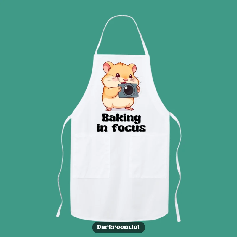 Funny Hamster Photographer Apron: Determined Shutterbug Chef Gift