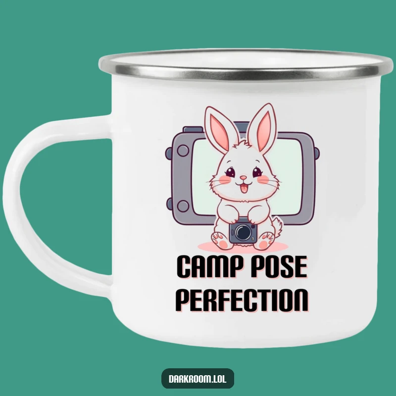Funny Bunny Photographer Camping Mug: Playful Posing Adventure Gift