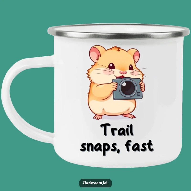 Funny Hamster Photographer Camping Mug: Determined Shutterbug Adventure Gift
