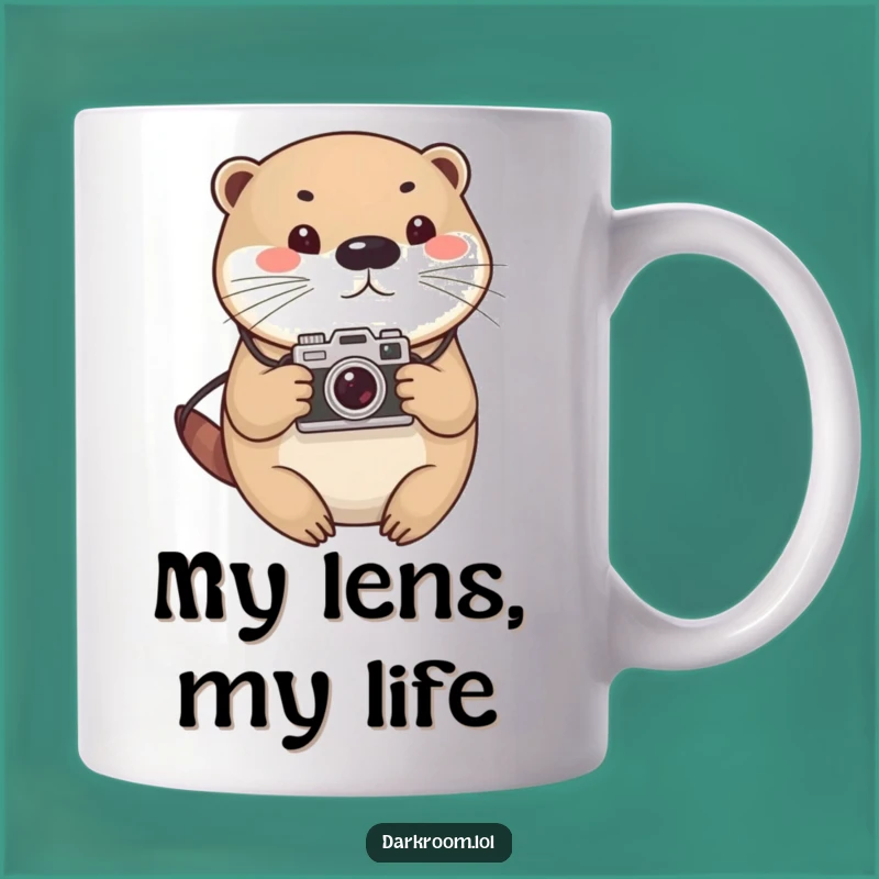 Funny Otter Photographer Mug: Cute Vintage Camera Otter Gift for Photography Lovers
