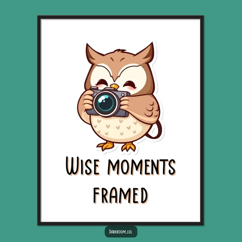 Funny Owl Photographer Poster: Cheerful Camera Moment Art Gift