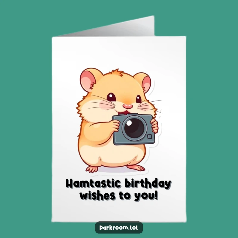 Free Printable Birthday Card: Hamster Photographer Captures Fun - Energetic Birthday Download