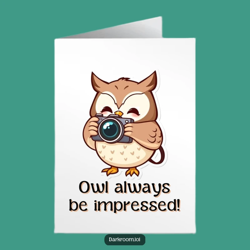 Free Printable Congrats Card: Owl Photographer's Keen Eye for Success - Funny Congratulations