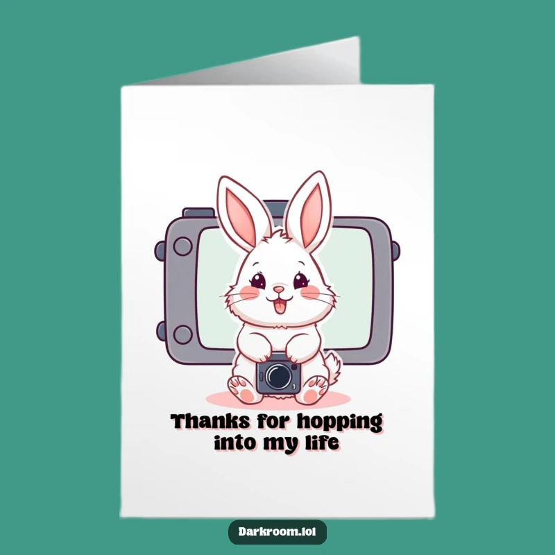 Free Printable Thank You Card: Bunny Photographer's Gratitude Shot - Cute Download