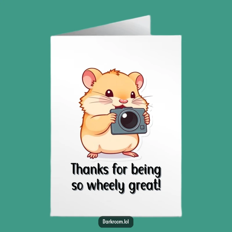 Free Printable Thank You Card: Hamster Photographer's Gratitude Click - Funny Download