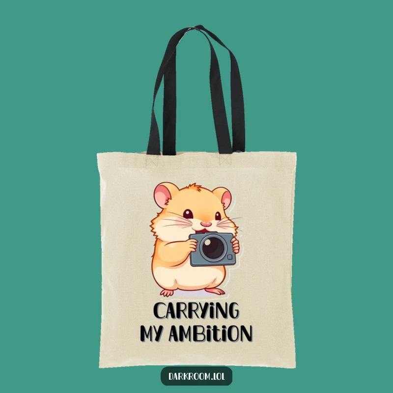 Funny Hamster Photographer Tote Bag: Determined Shutterbug Accessory Gift